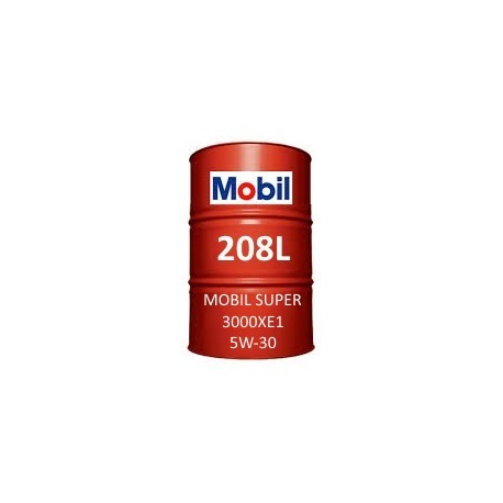 Mobil Super 3000 XE1 5W-30 of 208L barrel