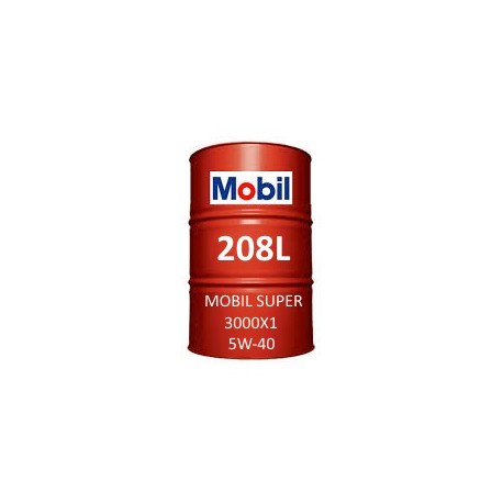 Mobil Super 3000 X1 5W-40 of 208L barrel